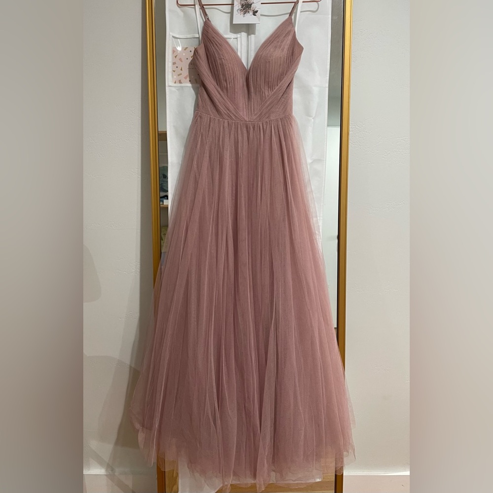 Revelry Penelope Tulle dress in bradshaw blush - Picture 3 of 7